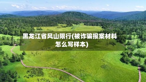 黑龙江省风山限行(被诈骗报案材料怎么写样本)-第2张图片