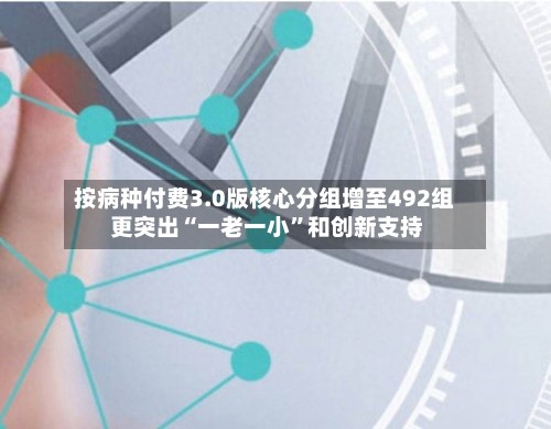 按病种付费3.0版核心分组增至492组 更突出“一老一小”和创新支持